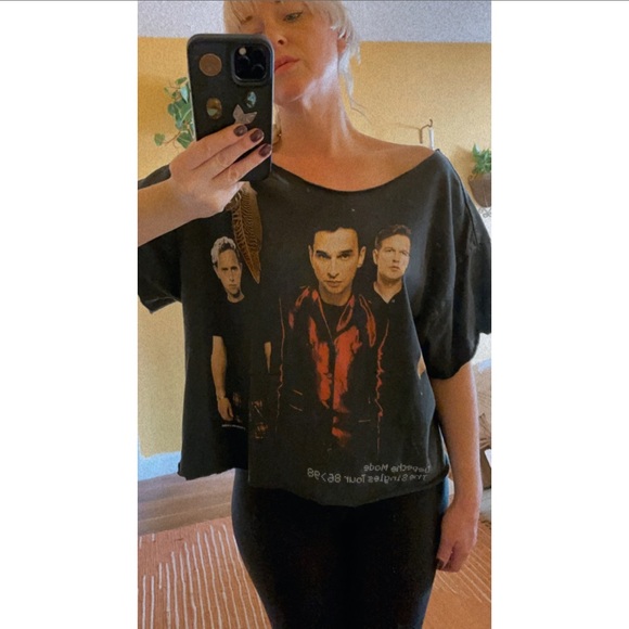 Vintage Depeche Mode Shirt Crop Top Tour Tee - Picture 6 of 6